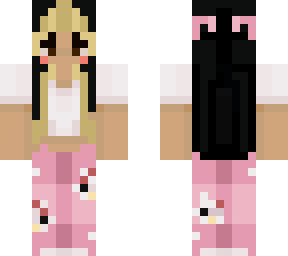 tan hello kitty girl pjs black hair blonde highlights
