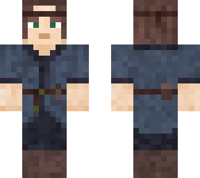 'lanfjir' (headband) - viking man, blue tunic, long hair, brown hair, headband, belt