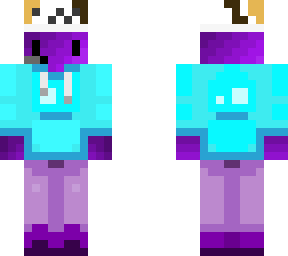 christmas purple guy with cat hat old skin style cyan hoodie with gaming headset