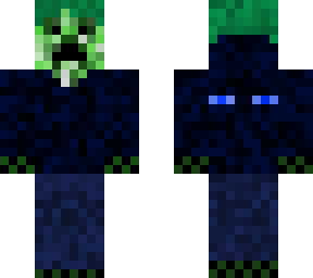 my friend romek77988 with hair in blue enderman hoodie