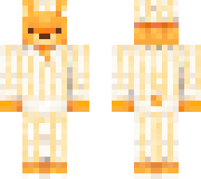 yellow bear with yellow and white stripped pajamas