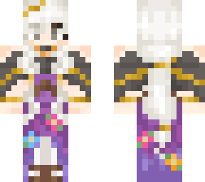 fixed white hair girl purple dress