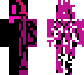 glitch skeleton pink and black