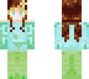 minecraft girl with flower on hair