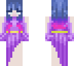 purple dress with ombre hair