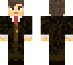 brown suit