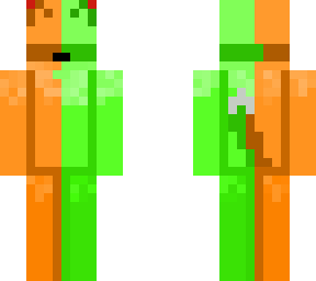 orange and green doggy  with bloody ears