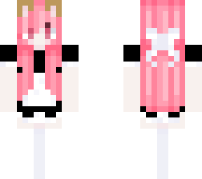 pink hair bear maid