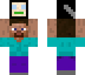 steve holding robot sandwitch