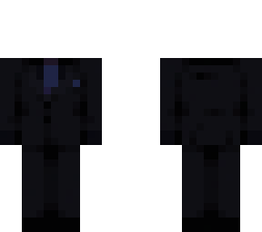 black suit and blue tie