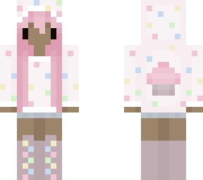 candy hoodie blk hair (pink hair)