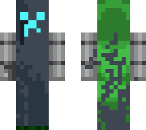 creeper with robot eyes and body parts