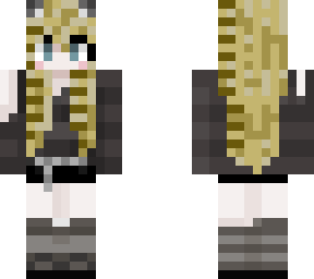 blonde raccoon tail hair girl