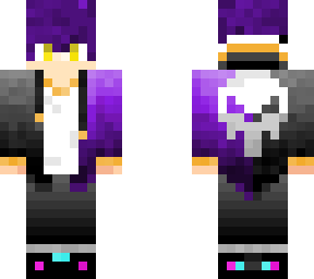 guy gold eyes purple hair