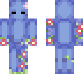 blue slime with flowers
