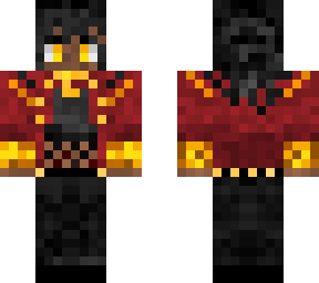 red jacket with gold detailing and black pants