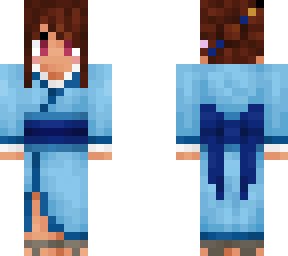 blue kimono w/o pattern