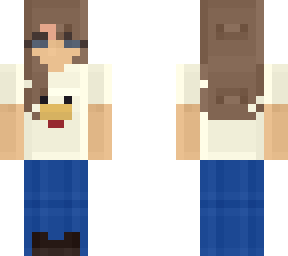 casual girl - chicken tee - minecraft