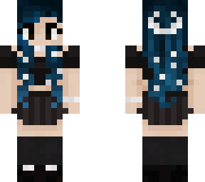 goth blue black hair girl moon stars