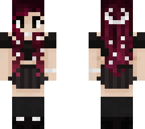 goth magenta red black hair girl moon stars