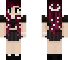 goth magenta red black hair girl moon stars
