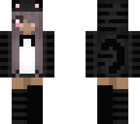 cute egirl skin black girl cat