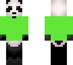 panda with greem shirt