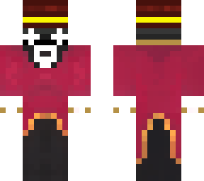 ringmaster with black clown mask