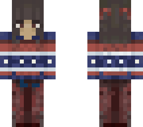 blue red short hair sweater girl edited