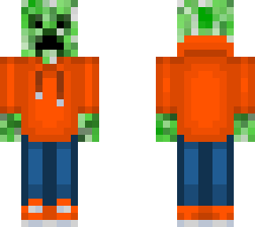 creeper hoodie orange 2