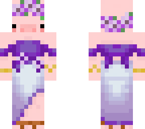cute pig purple dress