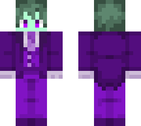purple suit snow