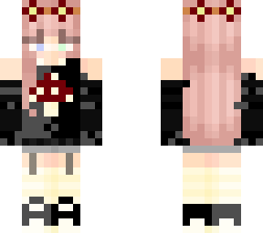 current skin black outfit red flowers