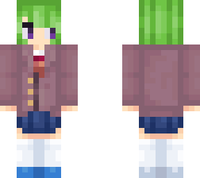green haired ddlc uniform