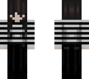brunette braids in horizontal black and white striped long sleeve and pinstripe alternativ