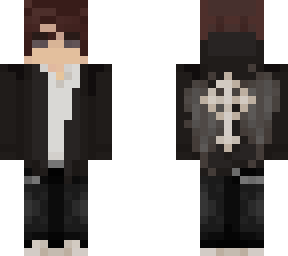 goth boy - winged cross - pvp - sweat - eyebrow skin - casual