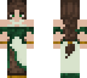 satyr girl green white dress