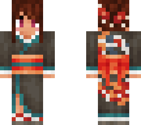 black kimono w/ koi pattern 1
