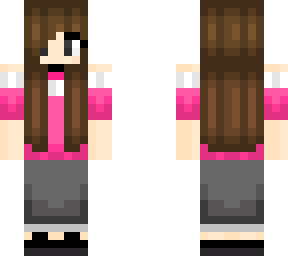 brown haired girl with a pink shirt