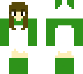 girl with a green panda costume