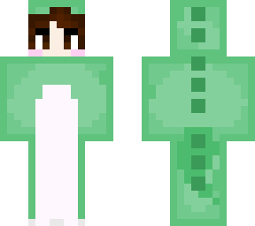 green dino onesie