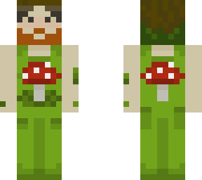 cute guy character with mushroom overalls