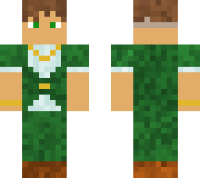 green waistcoat with gold accesories