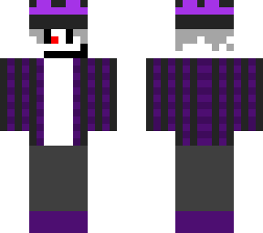 purple banded top hat w/ crown and flannel