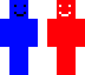 blue and red