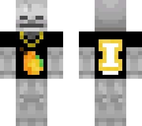 skeleton with mustard mango tee