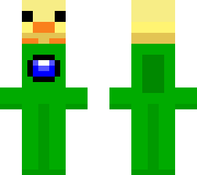 amogus green crewmate with chick