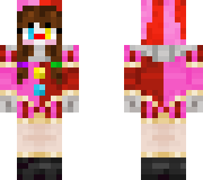 pink and red clown girl