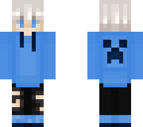 blue creeper with wthite hair