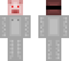 creepy pig mask psychopath of man a gray suit